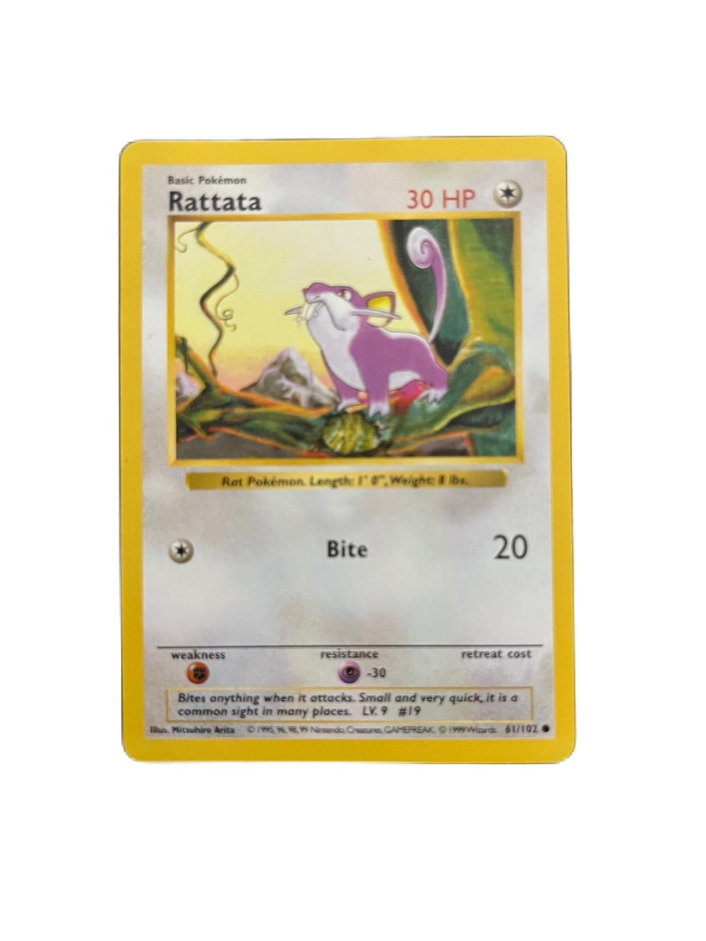 Rattata 61/102 Base Set Shadowless Pokémon